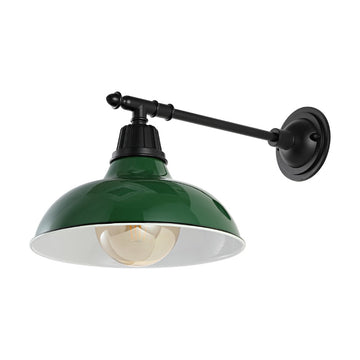 Wallace 12.25" Farmhouse Industrial Indoor/Outdoor Iron LED Victorian Arm Outdoor Sconce